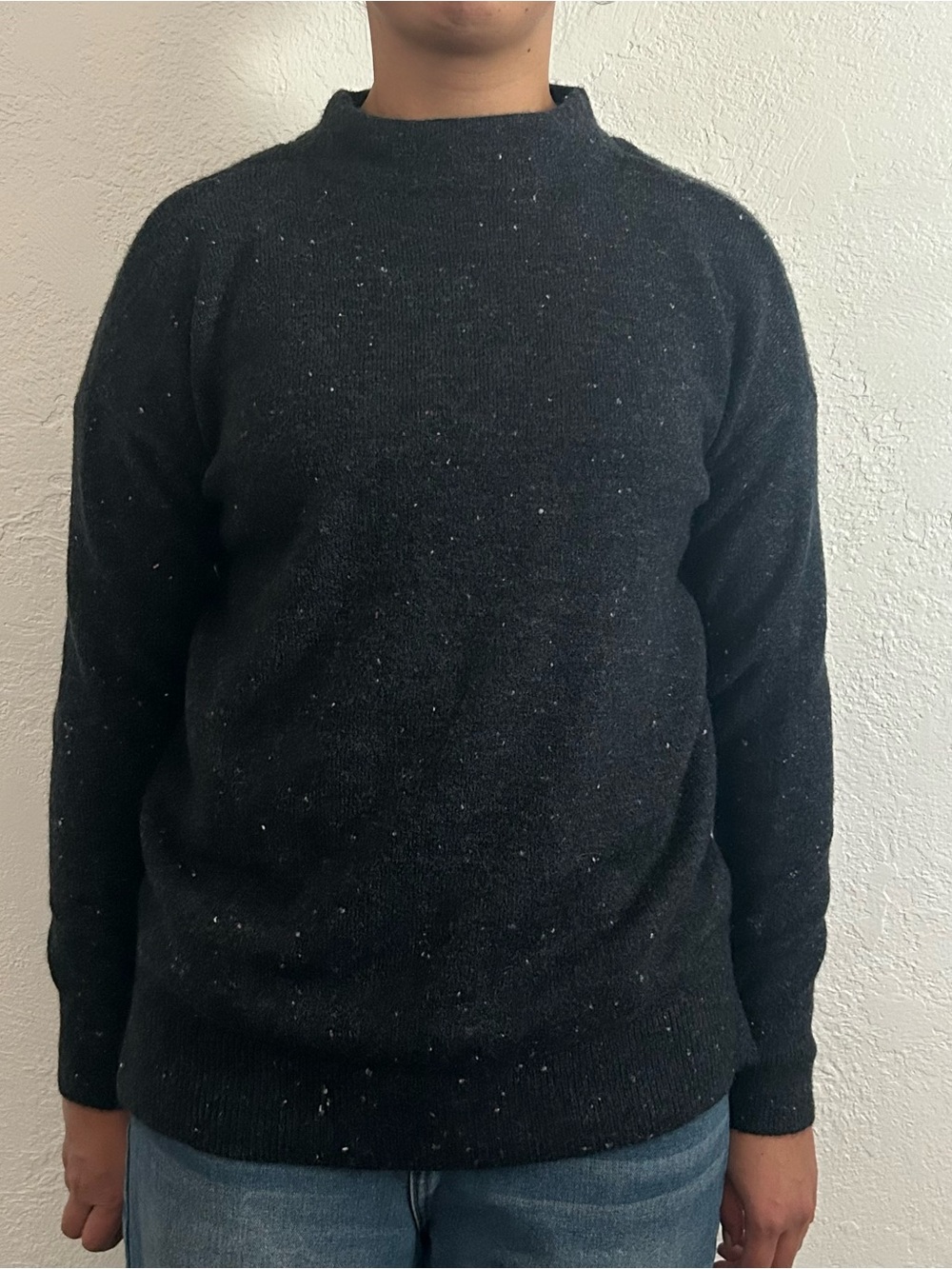 LOFT Women’s Charcoal Flecked Crewneck Sweater